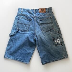VTG Y2K Maui Built Denim Jean Shorts Jorts Carpenter Style Hammer Holder RARE